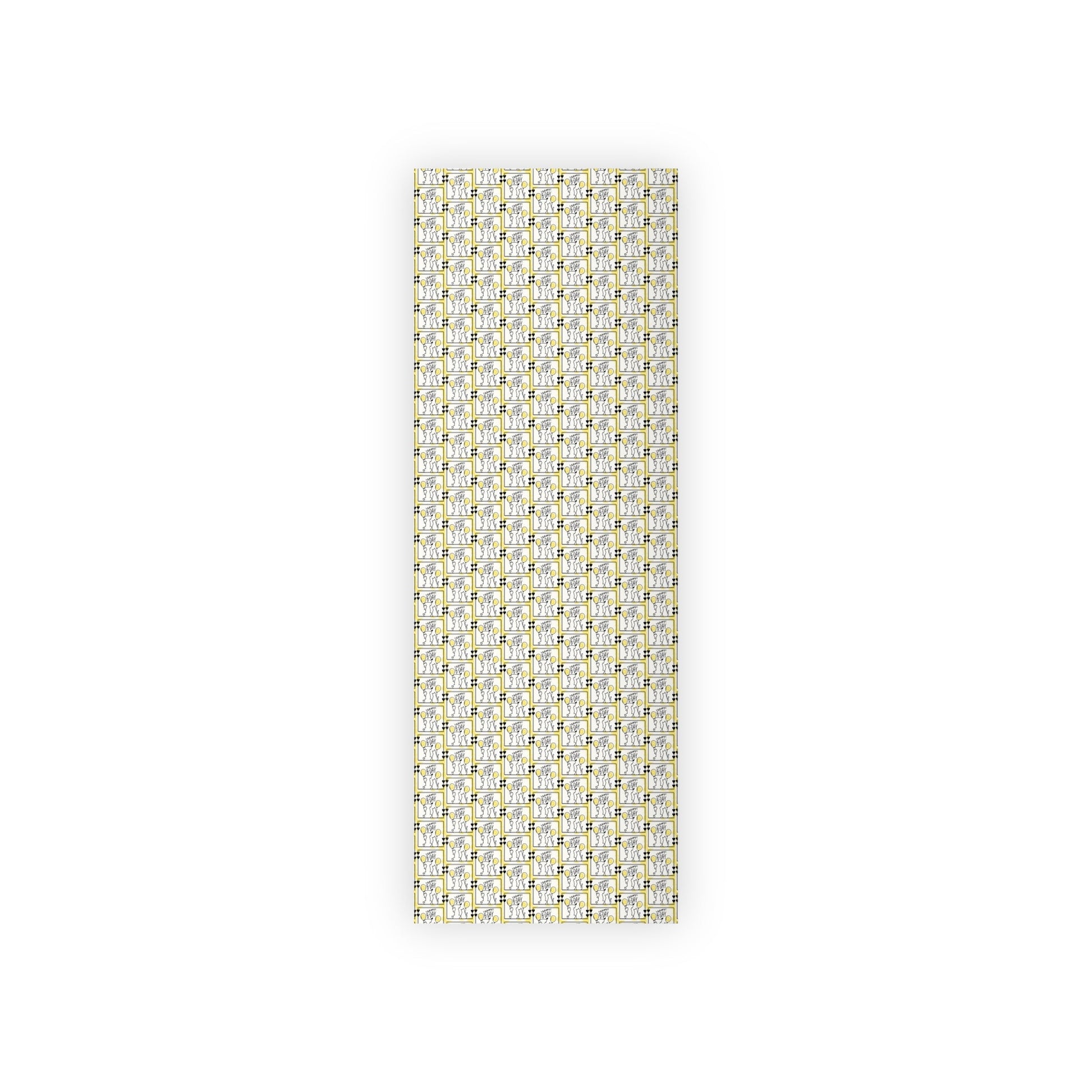 Vibrant Dog & Cat Birthday Gift Wrap - 1 Roll in Black & Yellow - Korvel