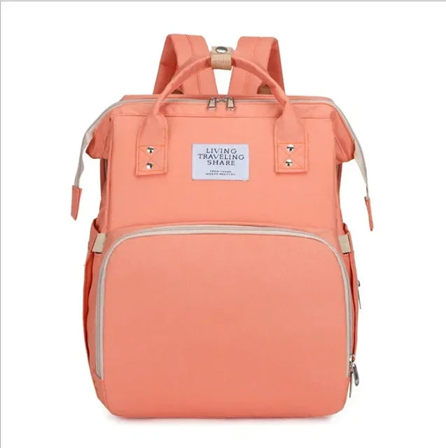 New Outdoor Folding Bag with Baby Can Sleep Mommy Bag Multi-functional Bottle Backpack Diaper Backpack - Korvel