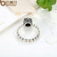 BAMOER Black Cubic Zirconia Finger Ring - Elegant Wedding Jewelry
