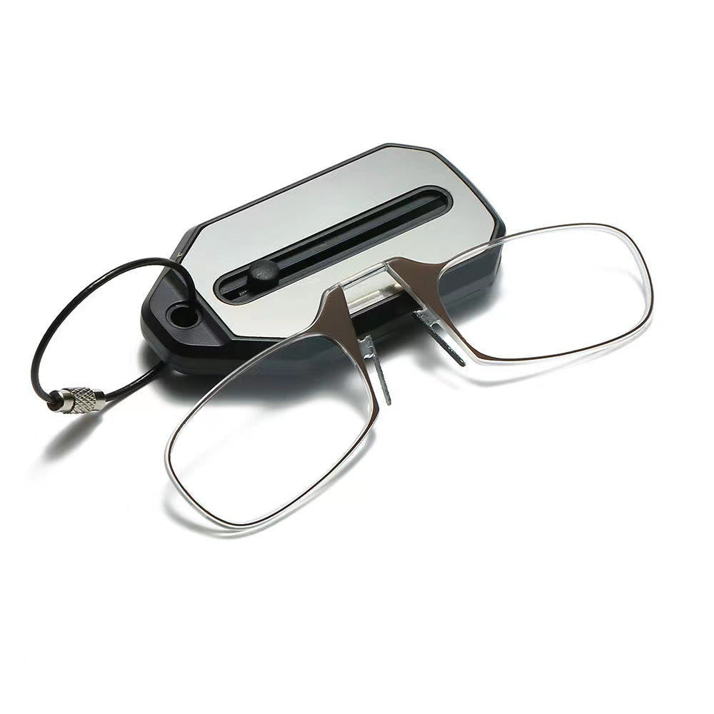 Nose clip presbyopic glasses keychain ultra lightweight carrying elderly glasses wallet glasses reading glasses - Korvel