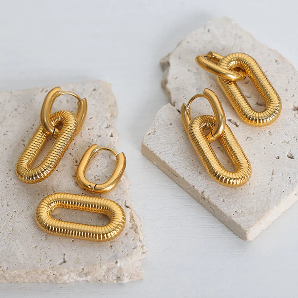 Pendientes Colgantes de Acero de Titanio Elegantes