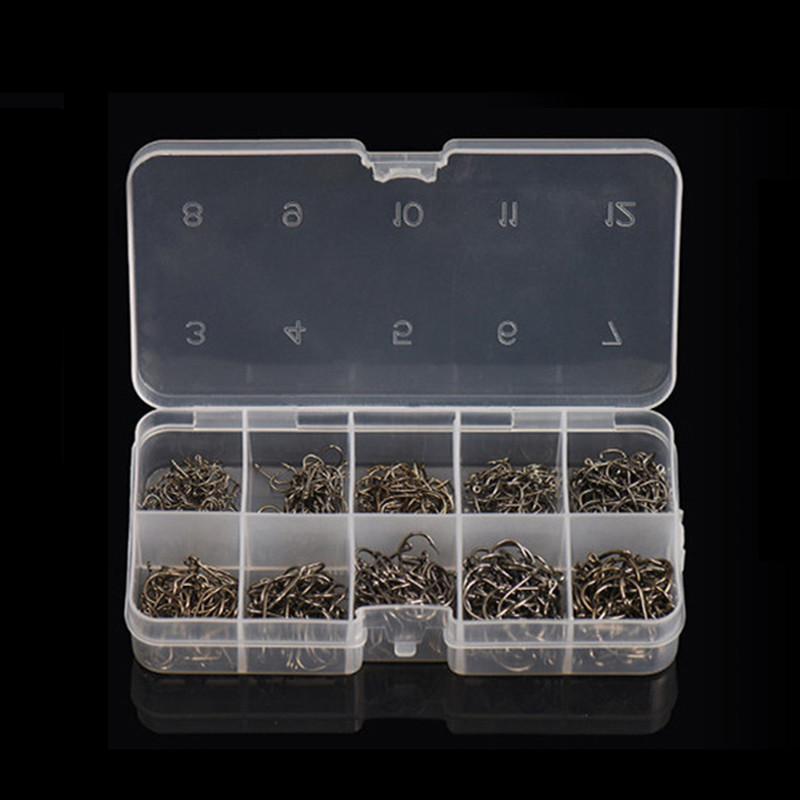 LEO 600PCS High Carbon Steel Fishing Hooks - Sharp Barbed Circle