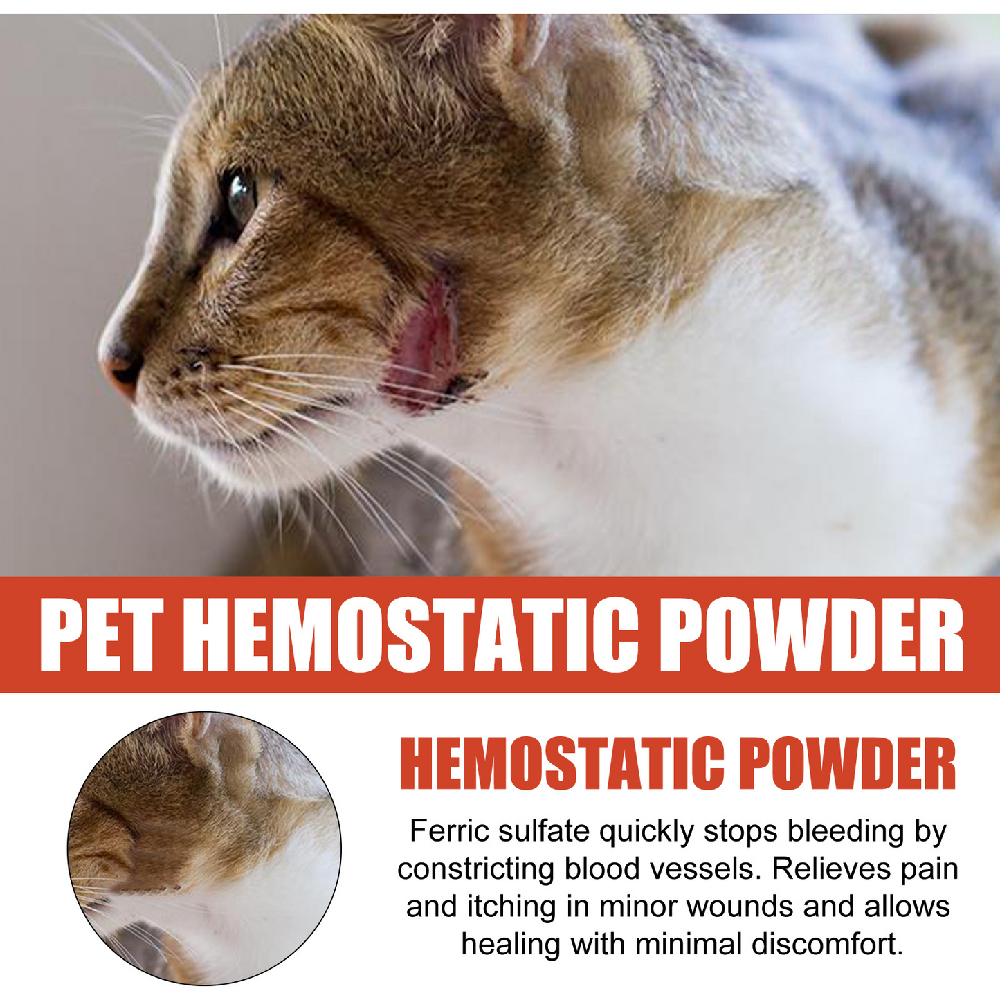 Poudre hémostatique premium pour animaux de compagnie pour les soins des blessures