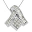 Collier Pendentif en Diamant en Or Blanc 14K avec Géométrie Mixte