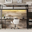 Twin XL Metal Loft Bed with L-shaped Desk and USB