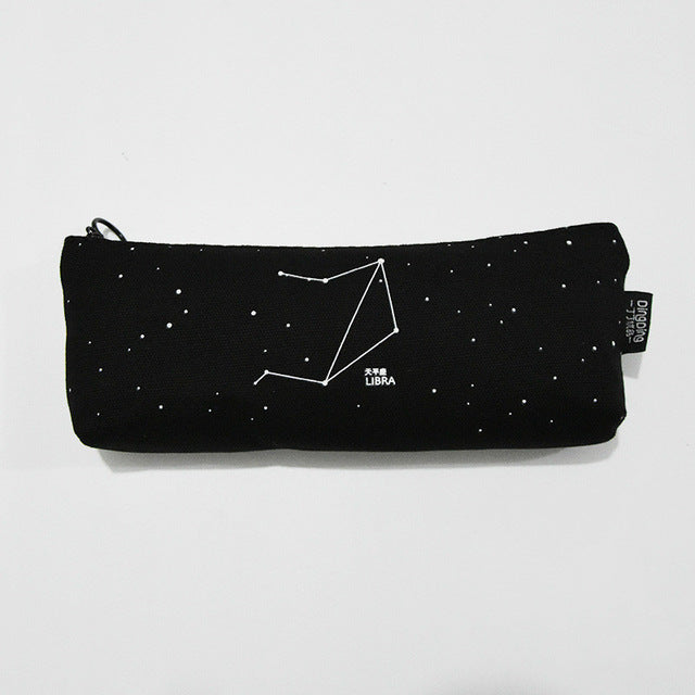 Fresh Pencil Bag Student Cotton and Linen Pencil Bag Female Constellation Stationery Bag - Korvel
