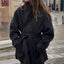 Womens Wool Coat with Belt and Mock Neck