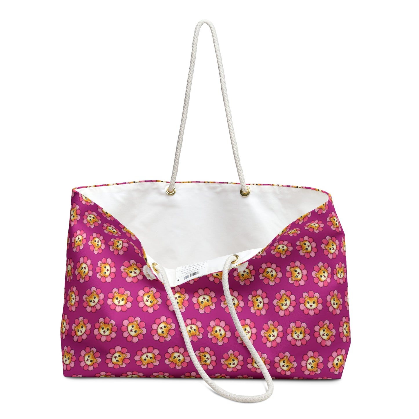 Pink Cat Blossom Weekender Bag | Playful Travel Tote