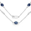 Collier en saphir bleu de 6,43 carats et diamants blancs en argent sterling