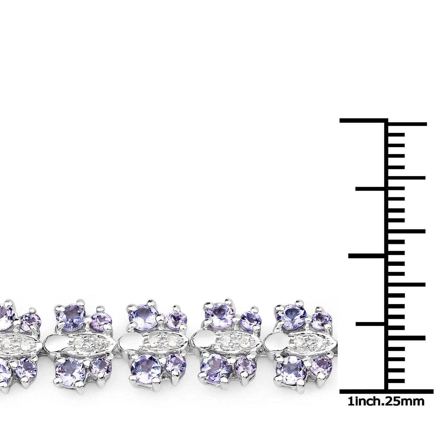Bracelet en Tanzanite et Saphir Blanc de 7,02 Carats