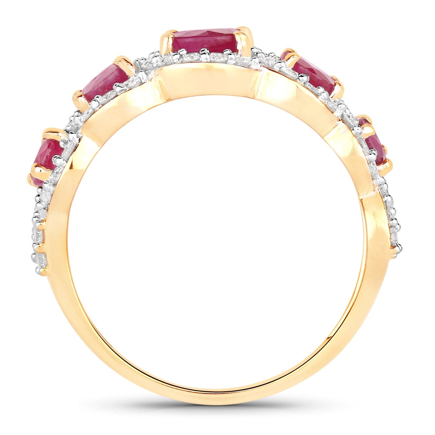 1.99 Carat Ruby and Diamond 14K Yellow Gold Engagement Ring