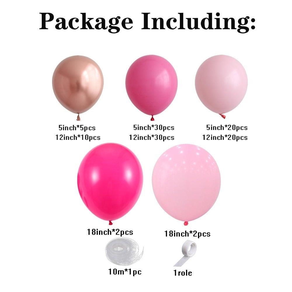 119 Pcs Peach Pink Rose Gold Latex Balloons for Celebrations