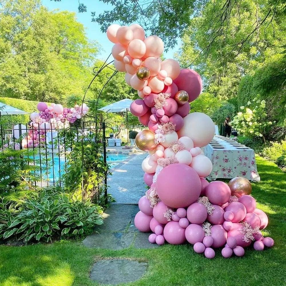 119 Pcs Peach Pink Rose Gold Latex Balloons for Celebrations