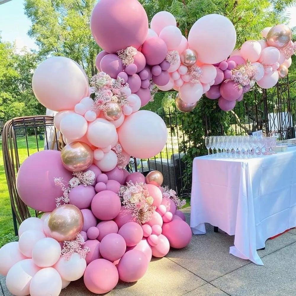 119 Pcs Peach Pink Rose Gold Latex Balloons for Celebrations