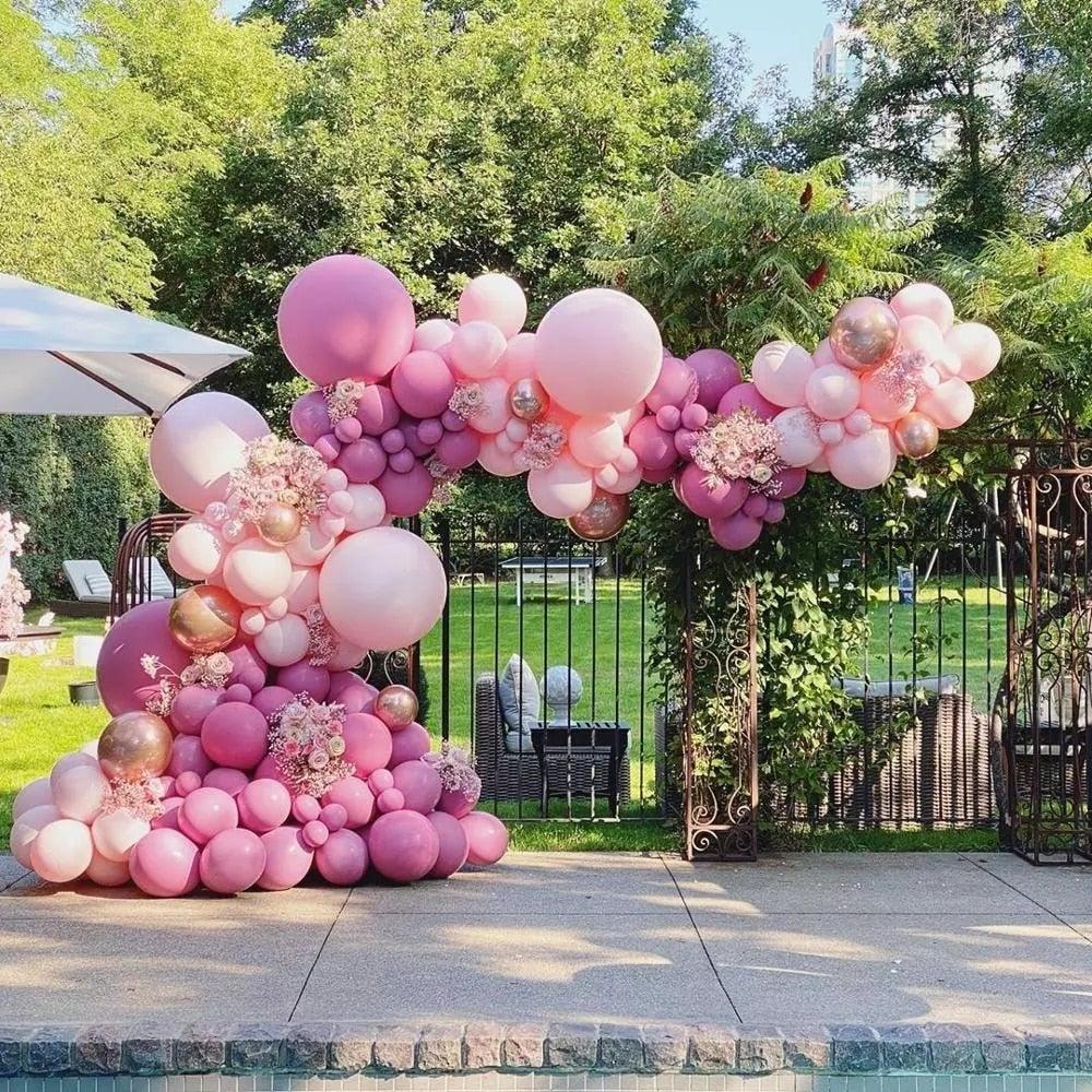 119 Pcs Peach Pink Rose Gold Latex Balloons for Celebrations