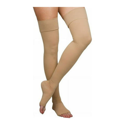 Premium Firm Compression Thigh High Stockings - Extra Large Beige