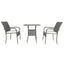 3 Piece Patio Wicker Conversation Set Grey Wicker + white Cushion - Korvel