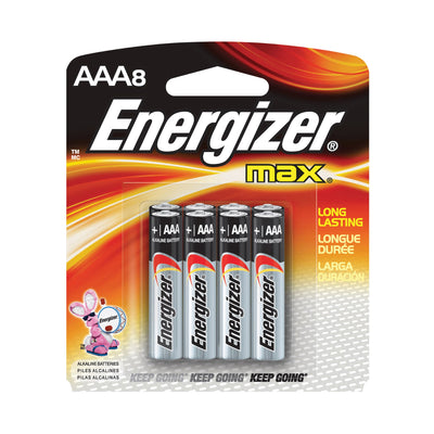 Energizer Max 8 Pack AAA 1.5V Alkaline Batteries