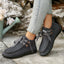 Lace-up Suede Sneakers for Women with Thick Sole