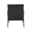 COOLMORE modern style chair, solid wood cushion lounge armchair with a pillow (black PU) - Korvel