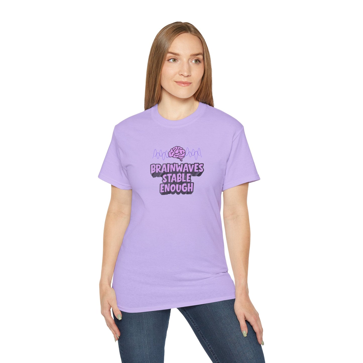 T-shirt unisexe en coton lourd Brainwaves Stable Enough