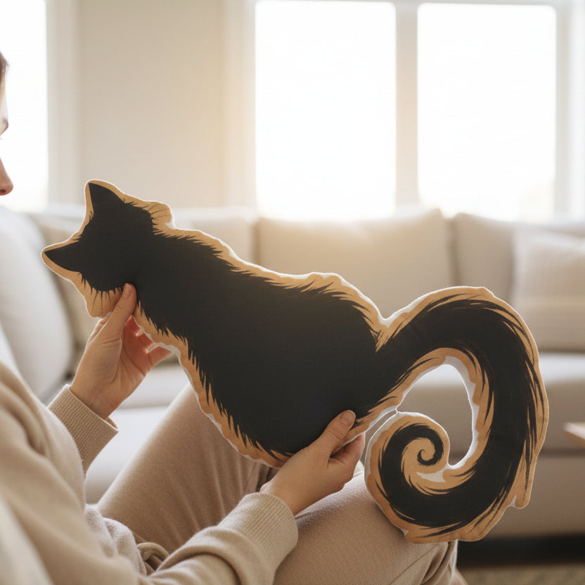 Cojín Silueta de Gato - Diseño Elegante para Espacios Modernos
