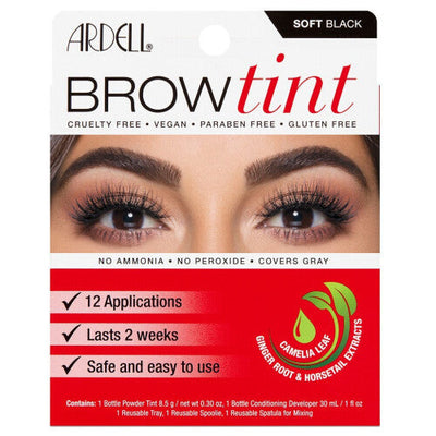 Ardell Brow Tint, Soft Black - 5 Piece Set
