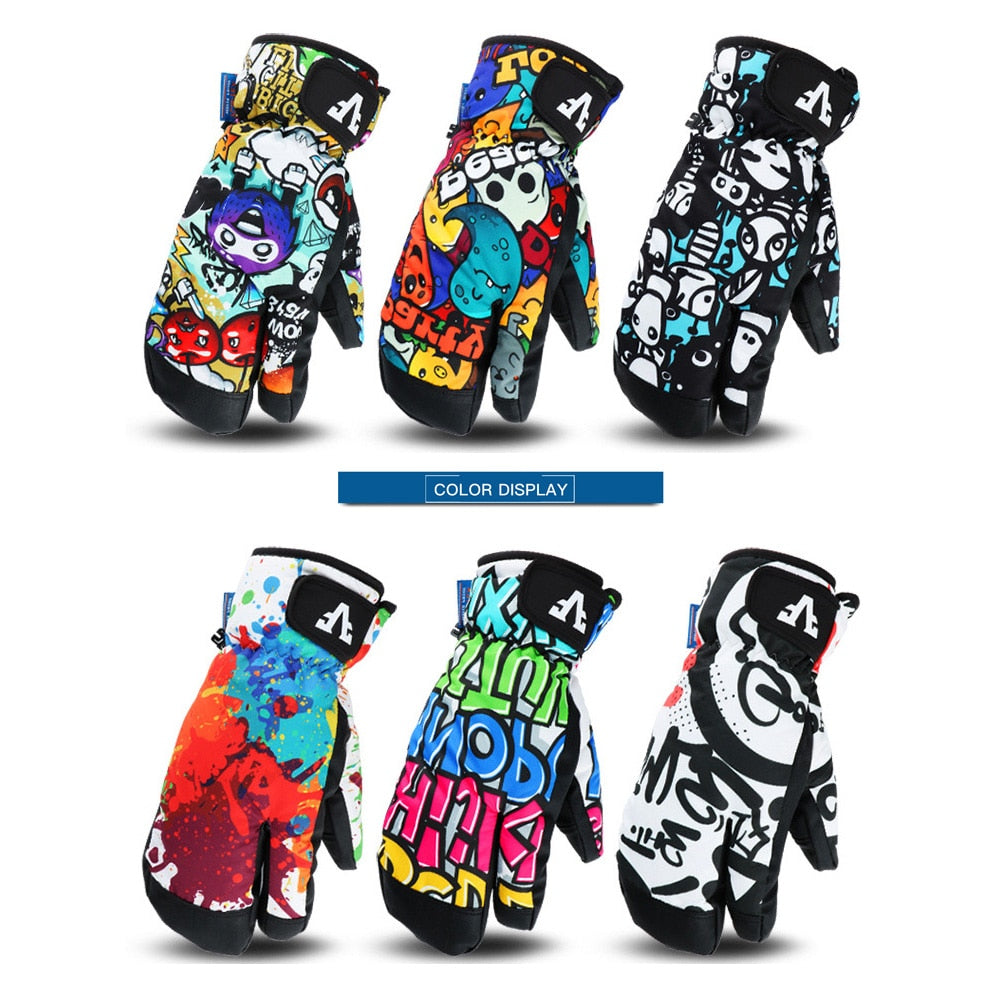 Men Women Kids Winter Warm Snowboarding Ski Gloves Snow Mittens Waterproof Cycling Skiing Snowmobile Handschoemen S M L XL - Korvel