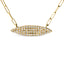 Collier à charms en marquise et barre à deux brins en or jaune 14K