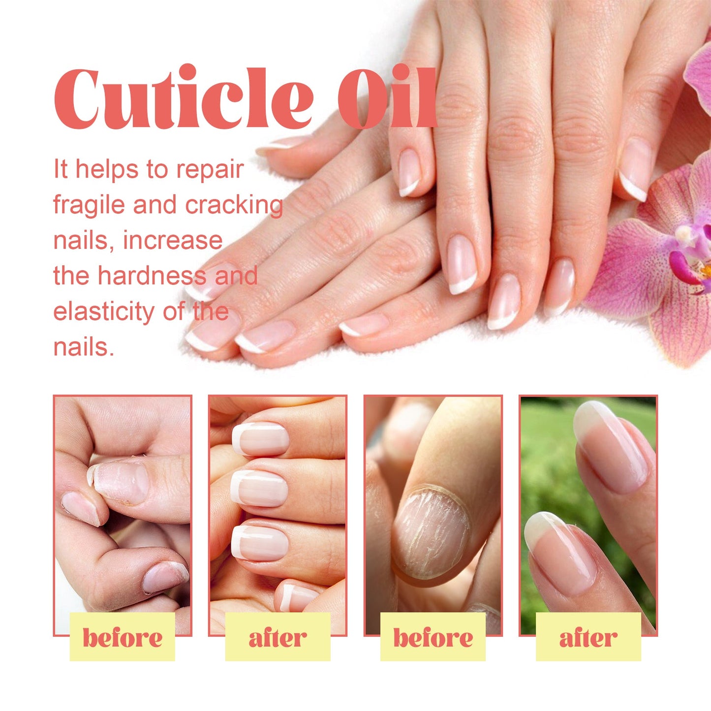Cuticle Oil, Repair Dry Rotted Nails Thickening Moisturizing Care Brightening Nails And Cleaning - Korvel