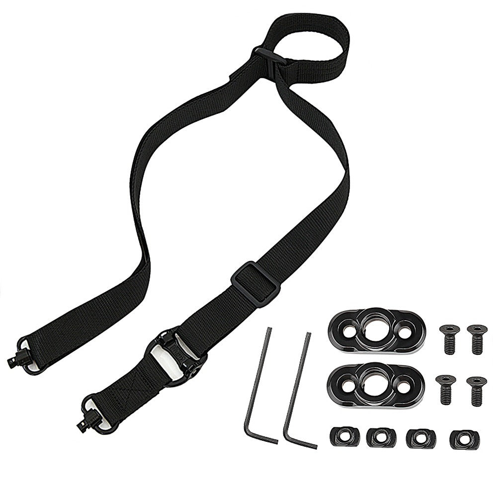 QD Buckle Double point Tactical Nylon MS4 Tactical Gun Rope Slanting Double point Strap Outdoor Real Person CS Training Nylon Gun Strap - Korvel