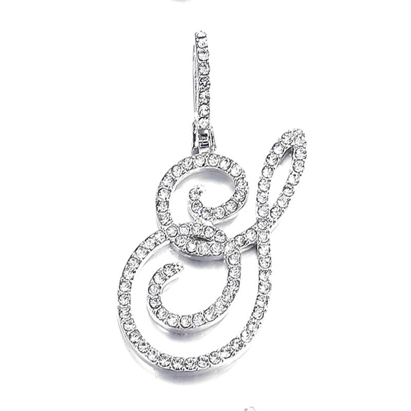 Hip Hop Grass Letter Pendant with Cuban Chain