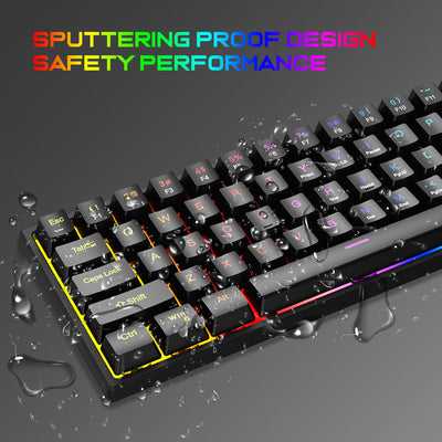 Portable Wired Mechanical Keyboard with RGB Backlighting