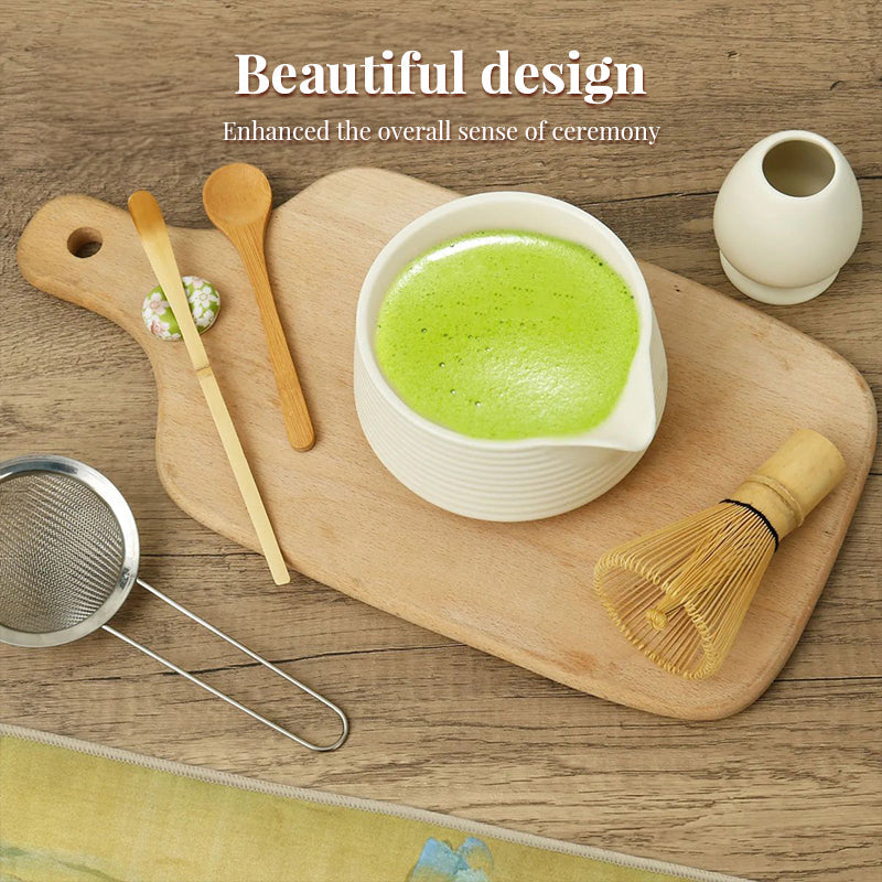 Premium 8-piece Matcha Set: Ceramic Chawan, whisky gift box, Matcha tools – for tea lovers - Korvel