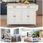 Kitchen Island Cart with Solid Wood Top and Locking Wheels 54.3 Inch Width  (White) - Korvel