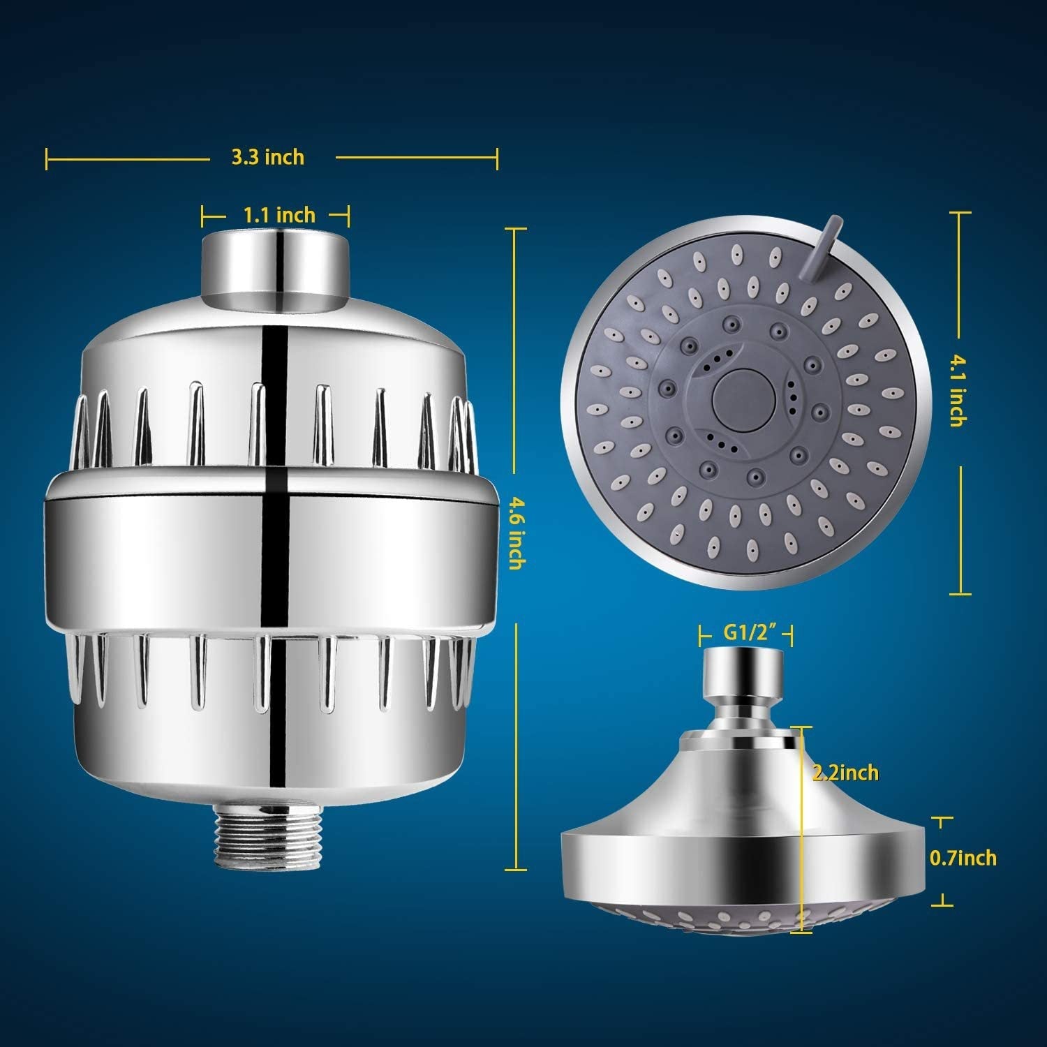 Shower Set With Filter Shower Head Set Combination High-Pressure Nozzle Beauty Care With Water Filter - Korvel