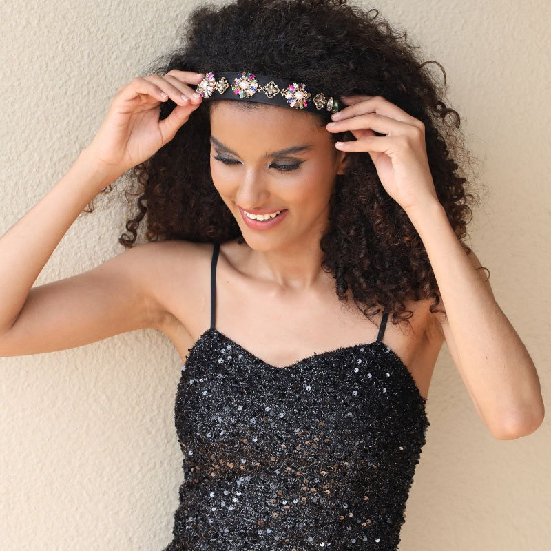 Fashionable Baroque Retro Set Water Diamond Flower Headband - Korvel