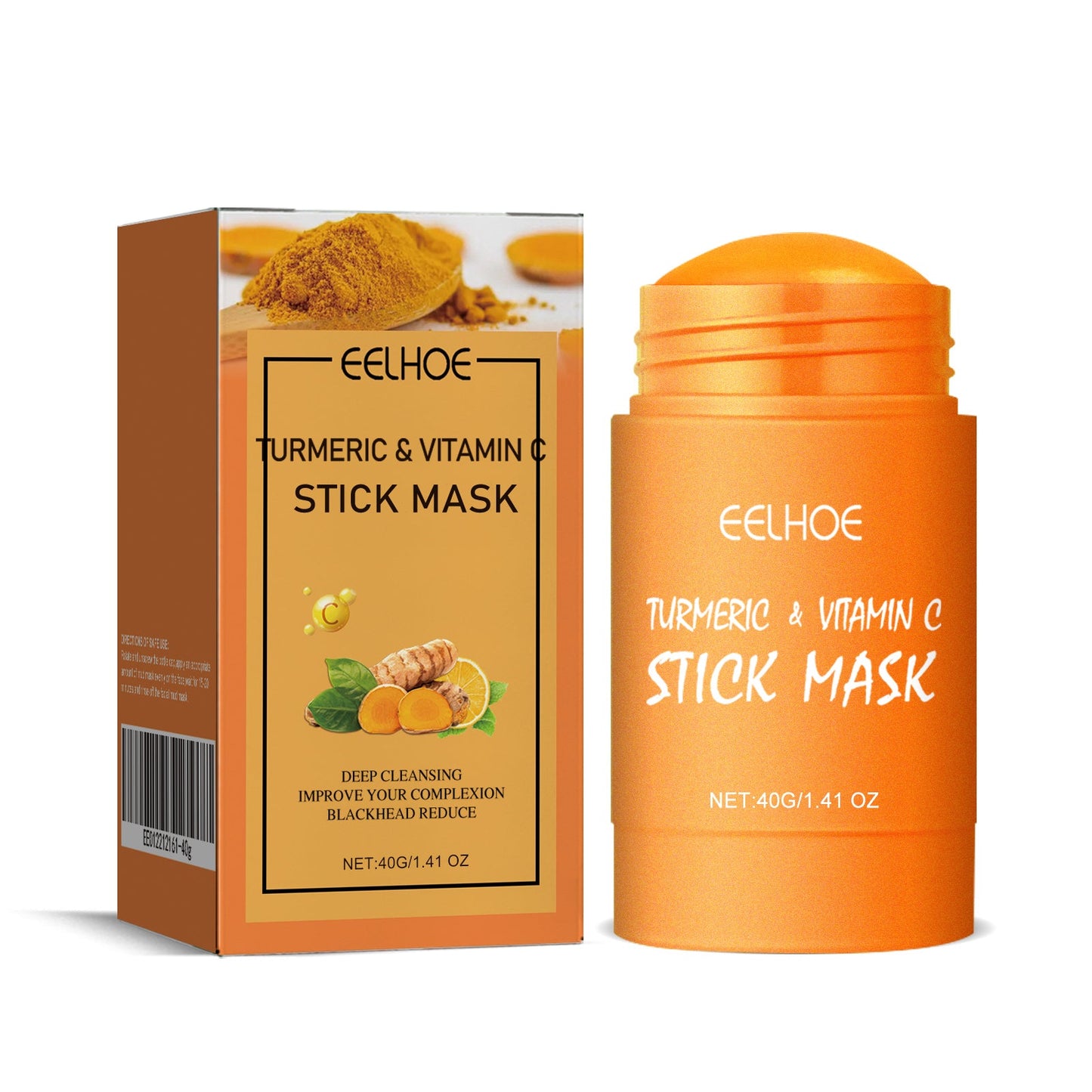 Ginger Yellow Mud Facial Mask Stick, Acne Removing Pore Shrinking Cleaning Solid Facial Mask - Korvel