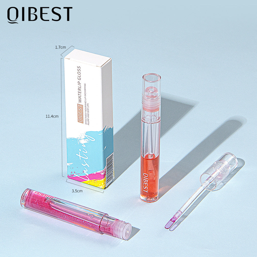 QIBEST Brillo de Labios Agua Ligera - Acabado Transparente Hidratante
