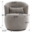 Grey Plush Swivel Accent Chair - Contemporary Round Armchair with 360° Rotation and Metal Base for Living Room Elegance - Korvel