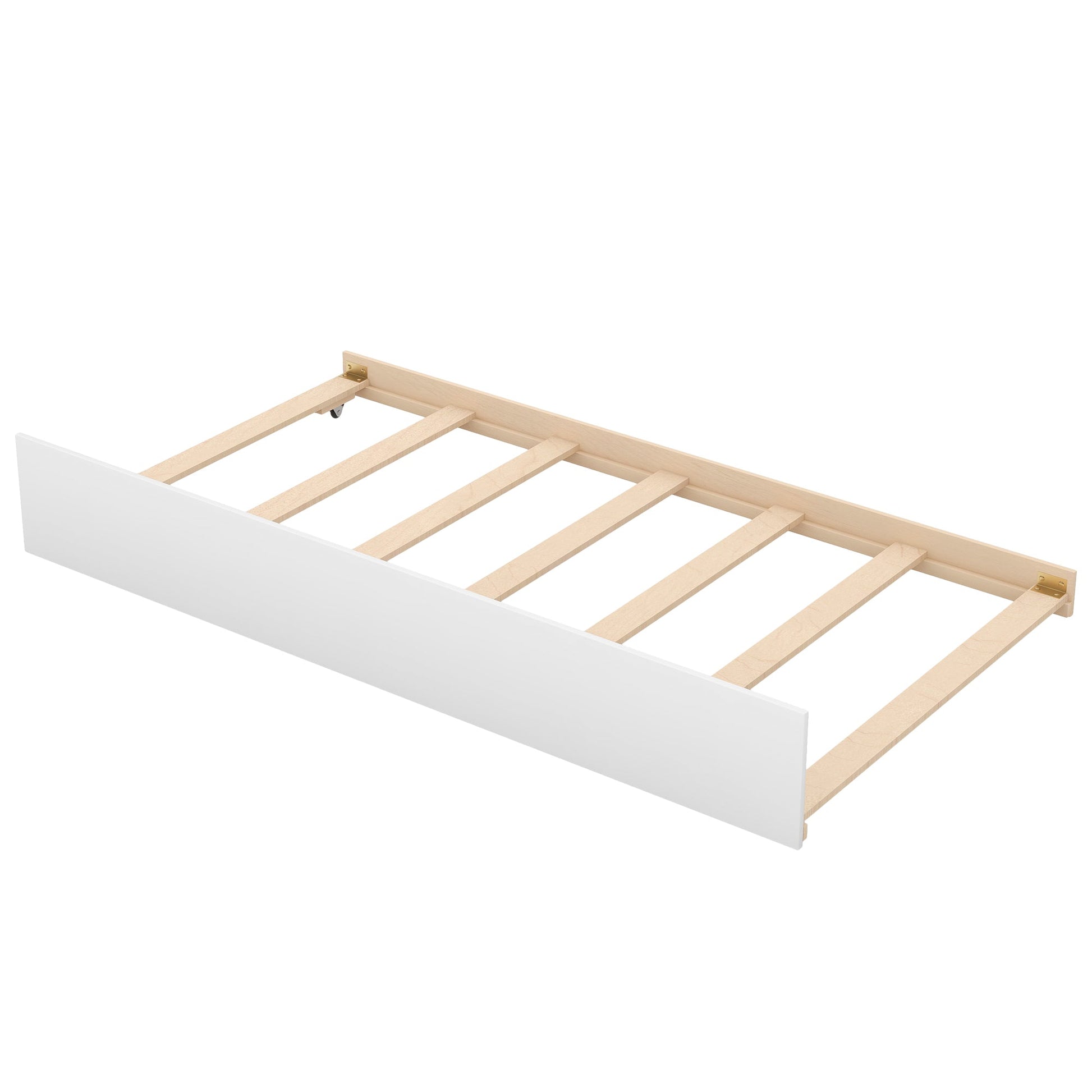 Twin over Twin Bunk Bed with Trundle and Storage  White - Korvel