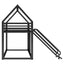 Twin over Twin House Bunk Bed with Ladder and Slide,Black - Korvel