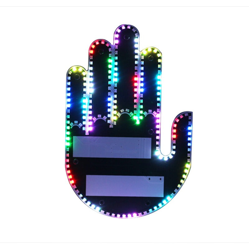 Funny Gift Gesture LED Car Middle Finger Back Window Car Sign LED Hand Novelty Car Interior Decoration Suspension In The Car - Korvel
