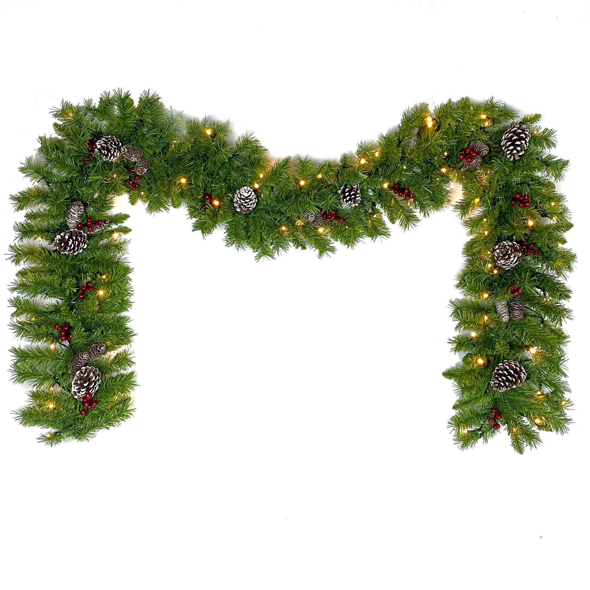 Christmas Tree Artificial Christmas 4-piece Set, including flower wreath, flower wreath, and 2 entrance trees, with LED lights - Korvel