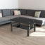 Black Tempered Glass Coffee Table, 2 Layer Storage Tea Table - Korvel