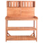 65" Large Wooden Farmhouse Rustic Outdoor Potting Bench Table Garden Potting Bench with 4 Storage Shelves and Side Hook,Natural - Korvel