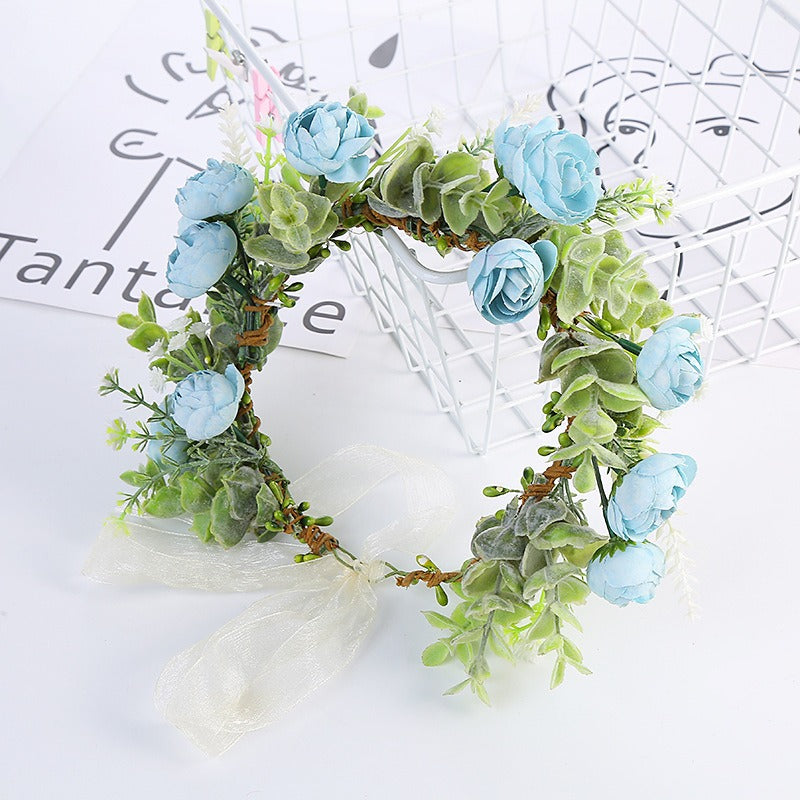 Elegant Forest Style Flower Wreath Headband