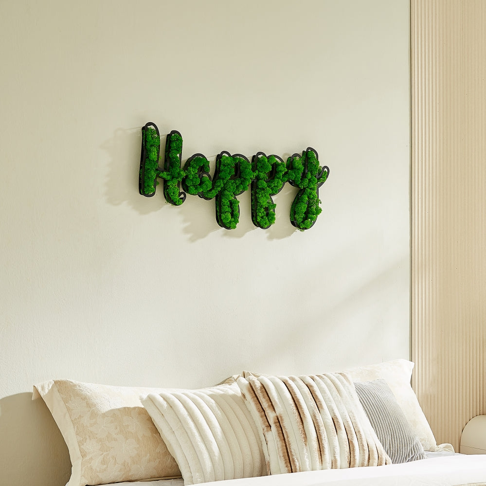 HAPPY Letter Art Moss Wall Decor - Korvel