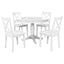 Orisfur 5 Pieces Dining Table and Chairs Set for 4 Persons Kitchen Room Solid Wood Table with 4 Chairs MDF + White + Solid Wood - Korvel