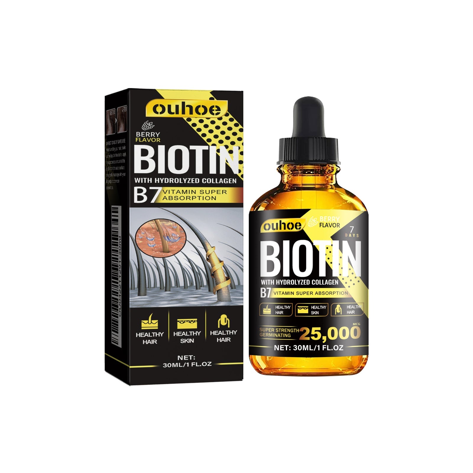 Collagen B7 Vitamin Hair Care Essential Oil Nourishes Hair Gently And Softens Hair - Korvel